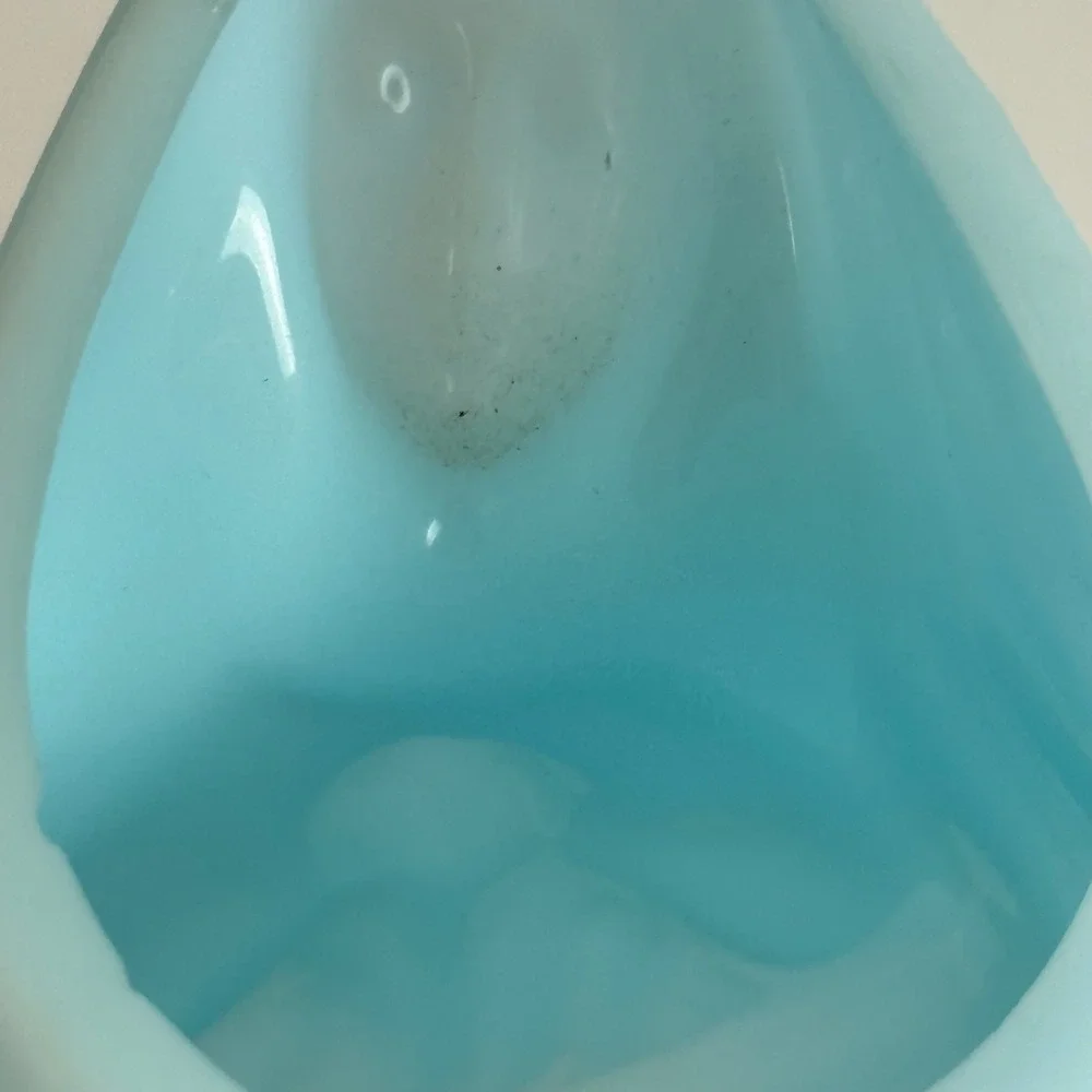 Fenton Madonna Praying Mary Satin Blue Glass Votive Candle Holder 6.25